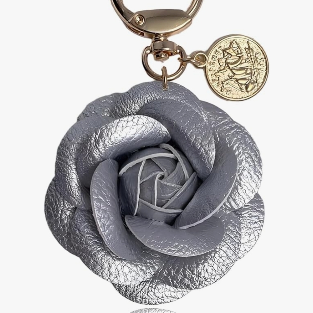 Chic Metallic Rose Keychain/Bag Charm